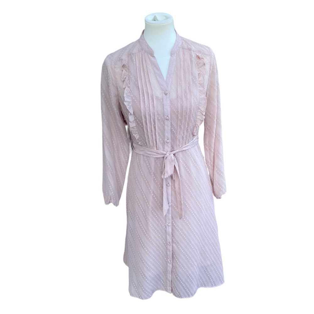 Nanette Lapore‎ Ladies Midi Dress Size 2 Blush Pink Nude Modest Chic Fairy Polly